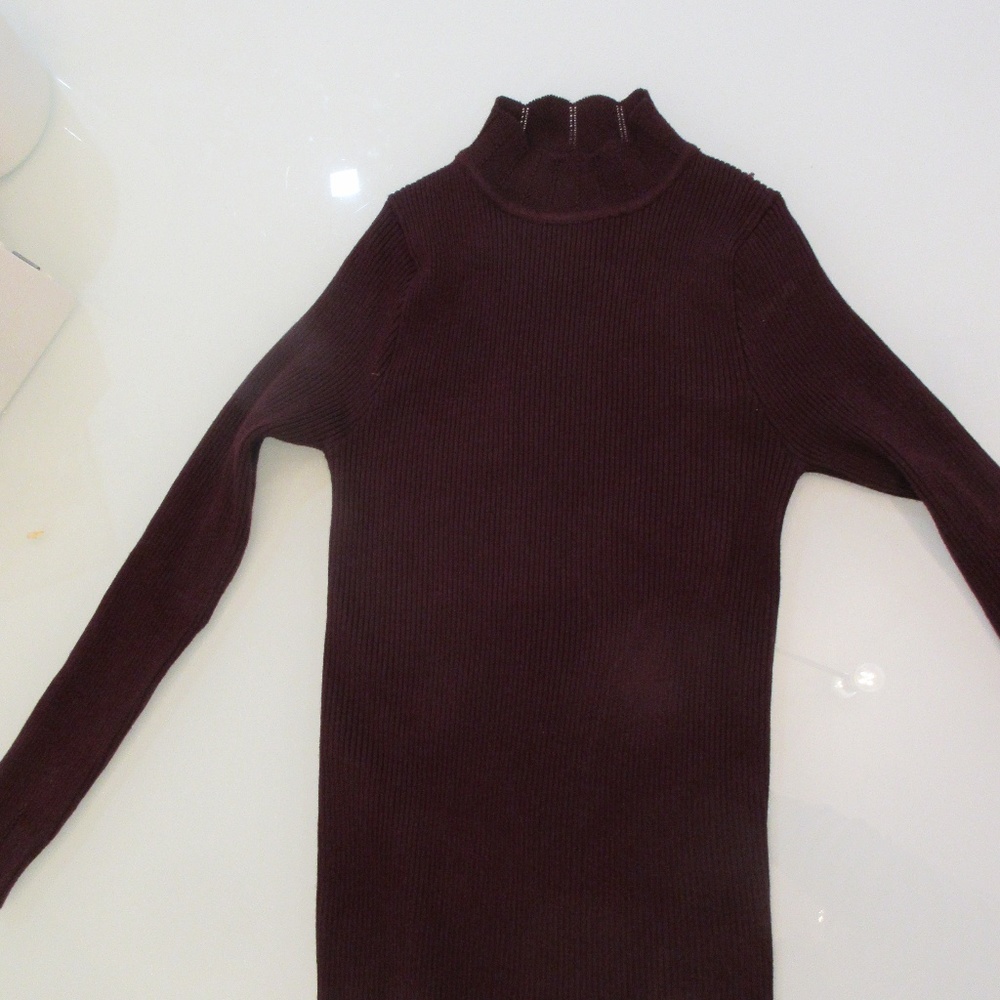 Maroon Ribbed Sweater Top